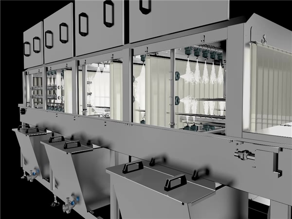 清洗、烘干、消毒洗筐機(jī)，周轉(zhuǎn)箱清洗機(jī)